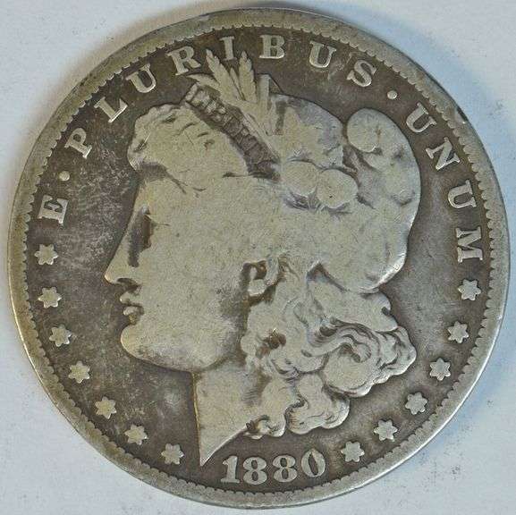 Scarce 1880-CC Morgan Silver Dollar. Nice circ