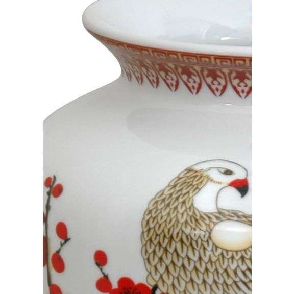 Red Lantern 14-Inch Cherry Blossom Porcelain Art
