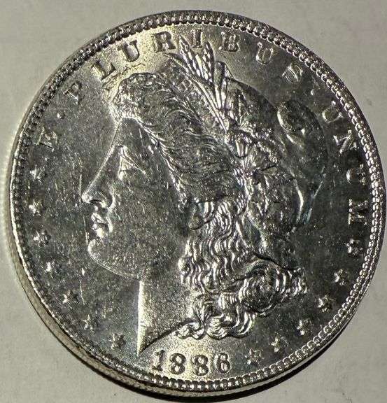 1886 BU Raw Frosty White Morgan Dollar