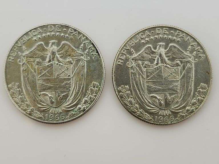 Lot Of (2) 1966 Medio 1/2 Balboa, Panama