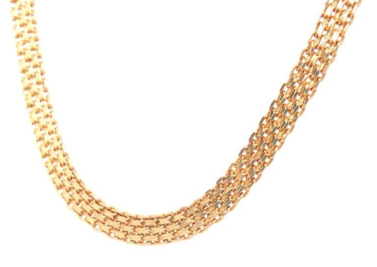 Popular 14K YG Hand Made Flat Necklace