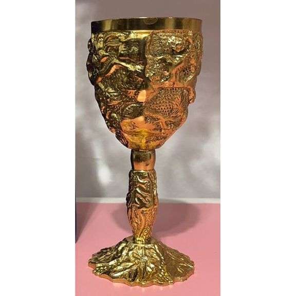 Gold-Plated Medieval Chalice Goblet