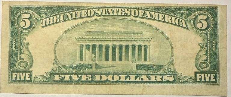 $5 Parkersburg West Va Error Natl Currency Note