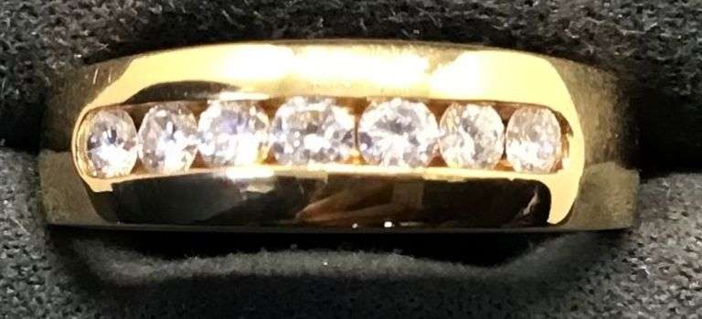 MEN’S 14K YELLOW GOLD NATURAL DIAMOND WEDDING BAND