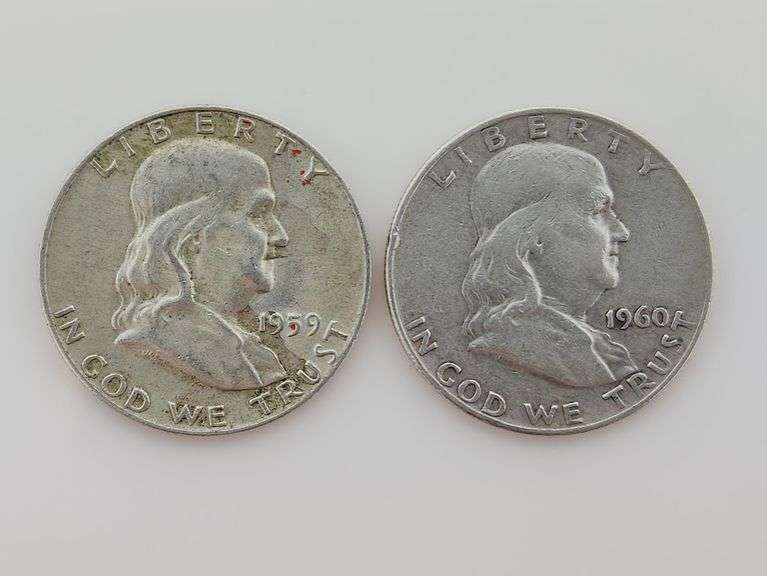 1959 & 1960 D Franklin Half Dollars