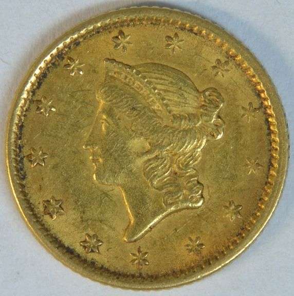 Needle-sharp upper end 1851 US Type One $1 Gold Piece