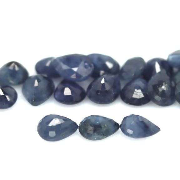 Heated only! 5.28ct ink blue Sapphire set from Madagascar