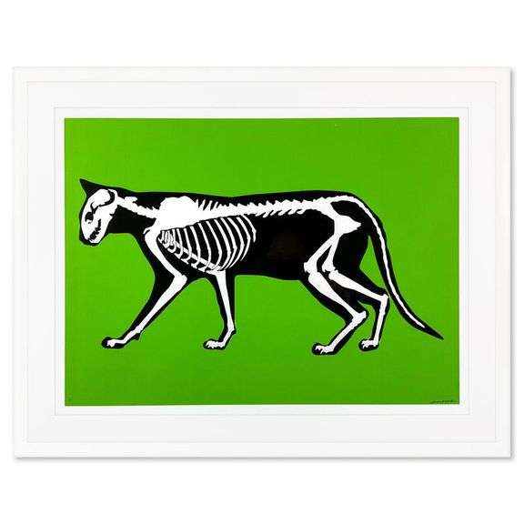 Skeleton Cat (Green) by Hijack,
