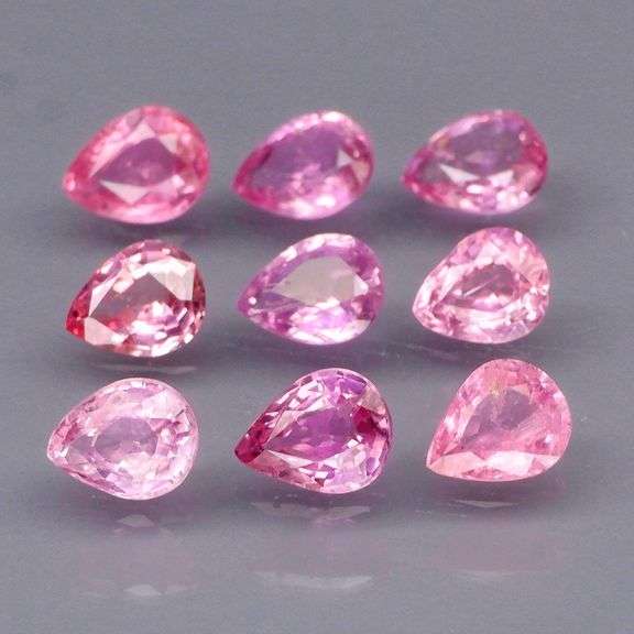 Superb 3.05ct set of top reddish pink Sapphires -UNTREATED!