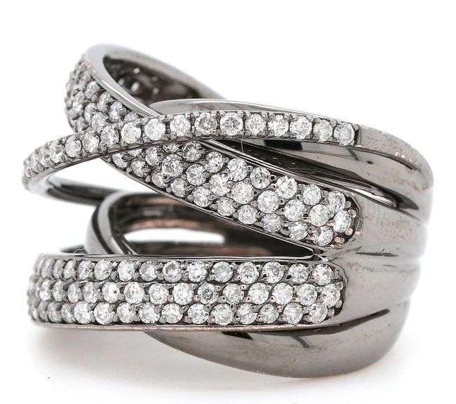 Effy 2.50ctw Round Diamond Multi Row Crossover Ring in 14K