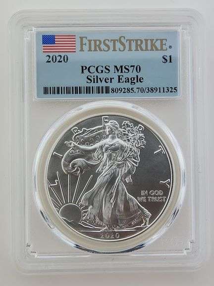 2020 American Silver Eagle First Strike, PCGS MS70