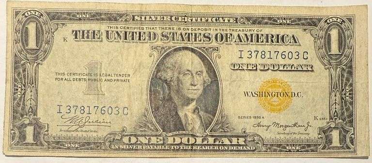 $1 Near Slider 1935A North Africa Emergency Issue Silver Certificate.