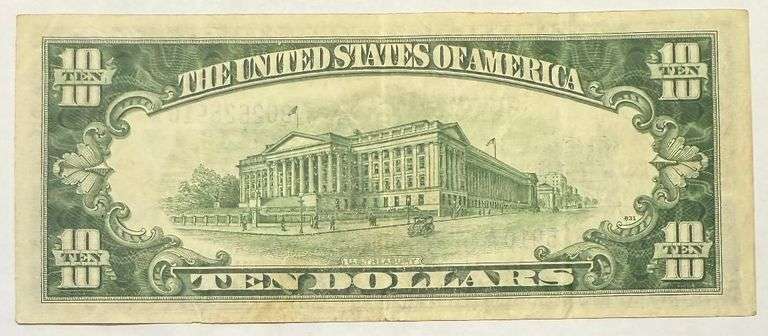 $10 1934A  North Africa Emergency Issue Silver Certificate