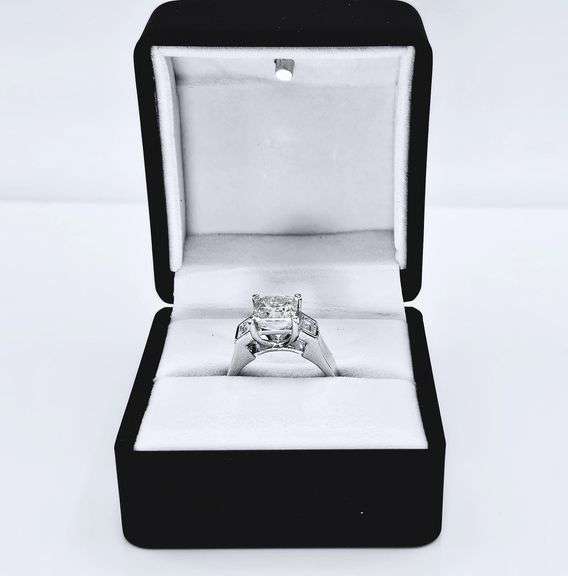 Huge 5 Ct Princess Cut Lab Simulated Diamond Ring