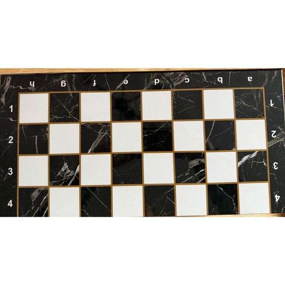 Egyptian Chess Set with Marbled Foldable Board
