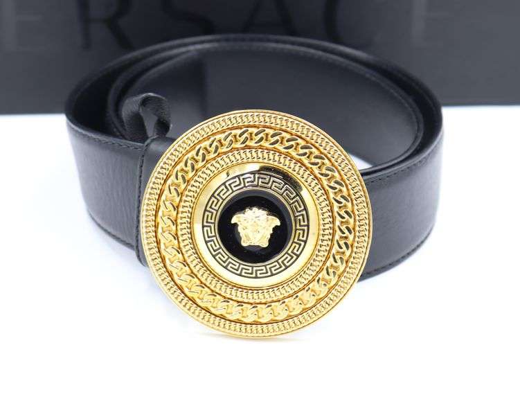 Versace round Medusa belt
