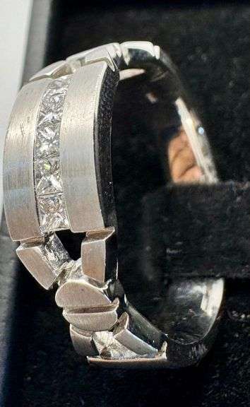 14K White Gold Princess Cut Diamond Ring