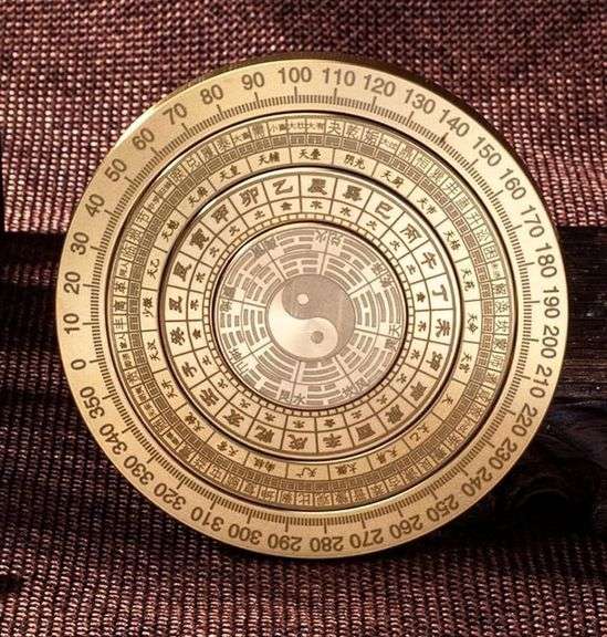 Feng Shui Compass Rotating Good Luck and Divination Brass
