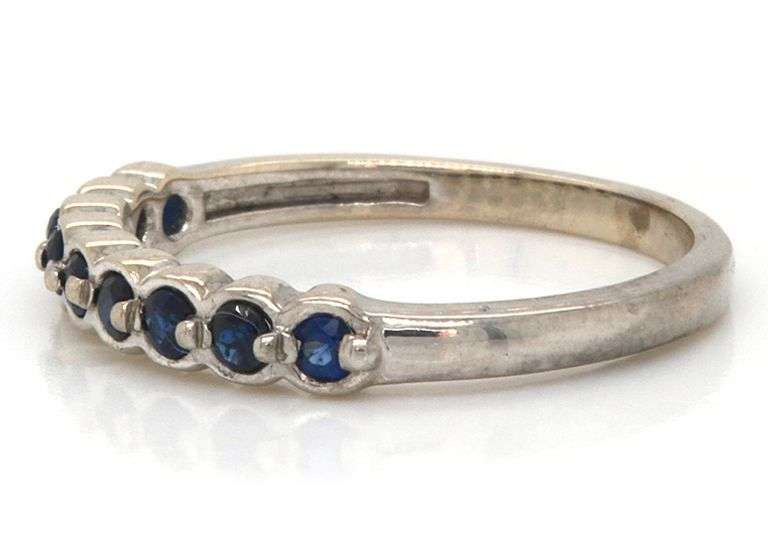 14kt White gold Effy 0.35ctw Sapphire Bezel Set Band Ring