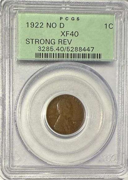 Rare 1922 No D Lincoln XF 40 PCGS Strong Reverse