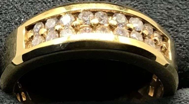 MEN’S 14K YELLOW GOLD NATURAL DIAMOND WEDDING BAND
