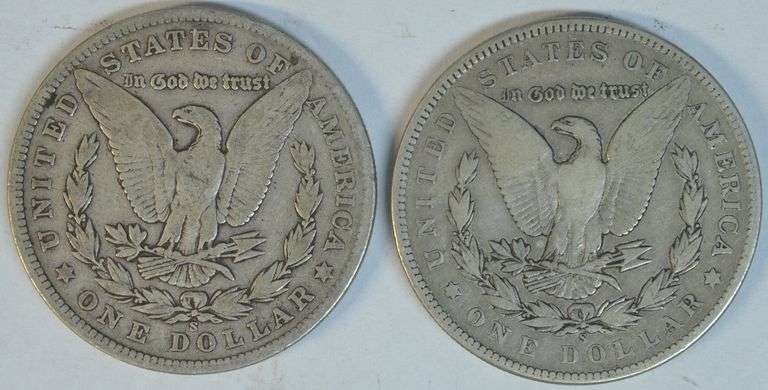 Very scarce key date 1903-S & 1904-S Morgan Silver Dollars in VF