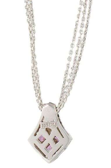 0.45ctw Pink Sapphires and 0.40ctw Diamond Pendant Necklace in 18K