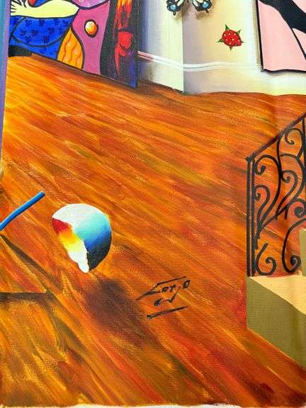 Highly Collectible Gigantic Ferjo Original Mixed Media on Canvas