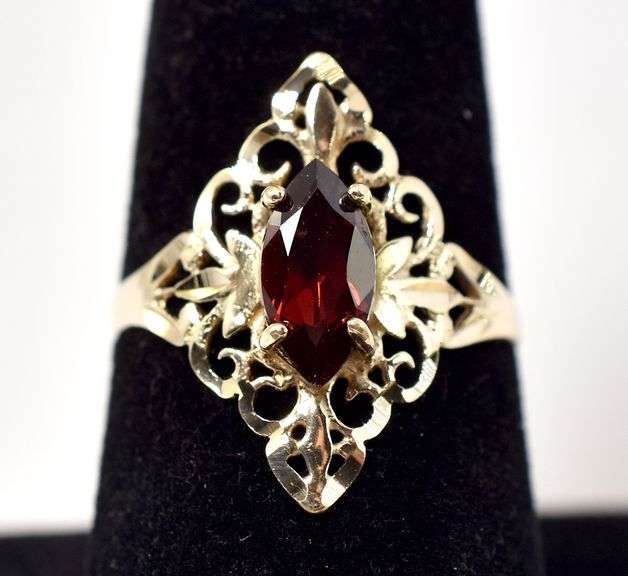 Gorgeous Garnet Ring in 10K Yellow Gold