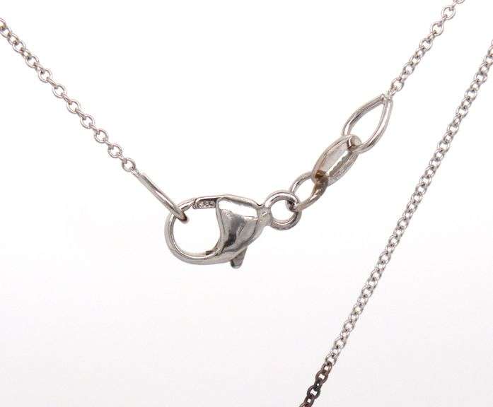 14kt White gold 0.25ctw diamond slider pendant on chain