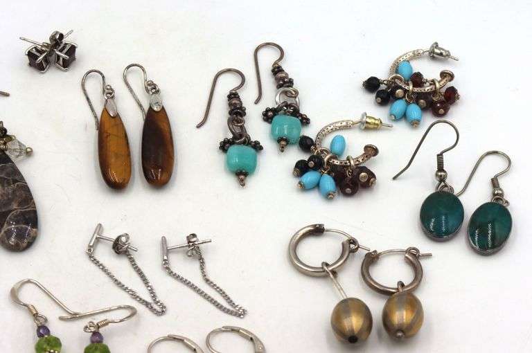 Group lot of 925 sterling silver earrings