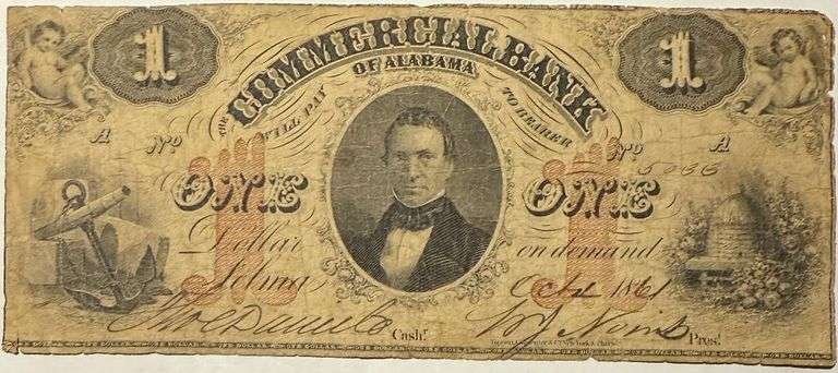$1 Commercial Bank of Alabama Oct 2 1861 Note
