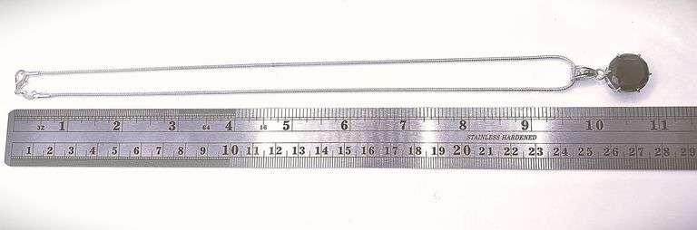 Impressive Huge Rare 12.85 Ct 14 Kt White Gold Plated Simulated Black Diamond Pendant w/Chain