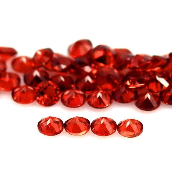 Superb 6.65ct diamond cut Padparadscha Garnet set