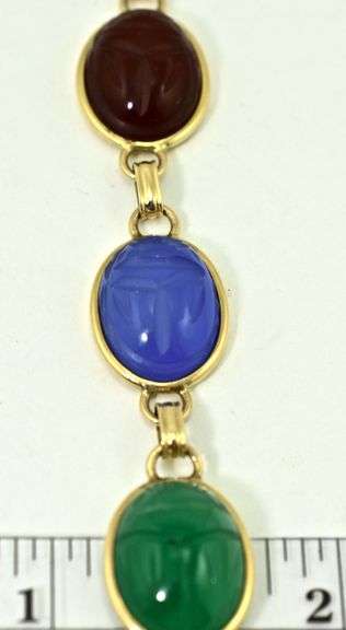 Ever-Popular Vintage 14K Yellow Gold Scarab Bracelet