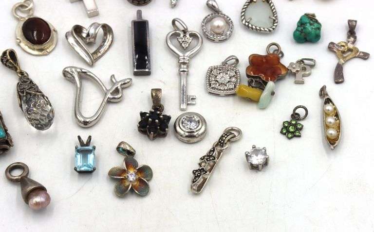 Group lot of vintage 925 sterling silver pendants
