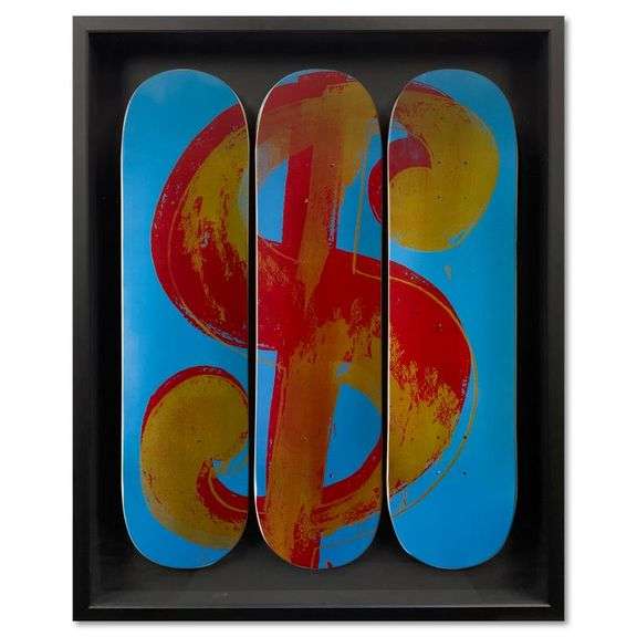 Dollar Sign Skateboard Triptych by Warhol (1928-1987)