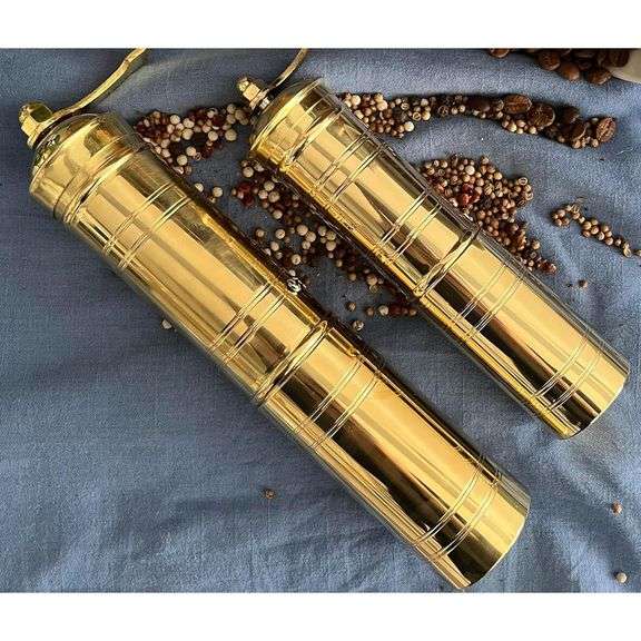 2 Handcrafted Turkish Brass Coffee Grinders