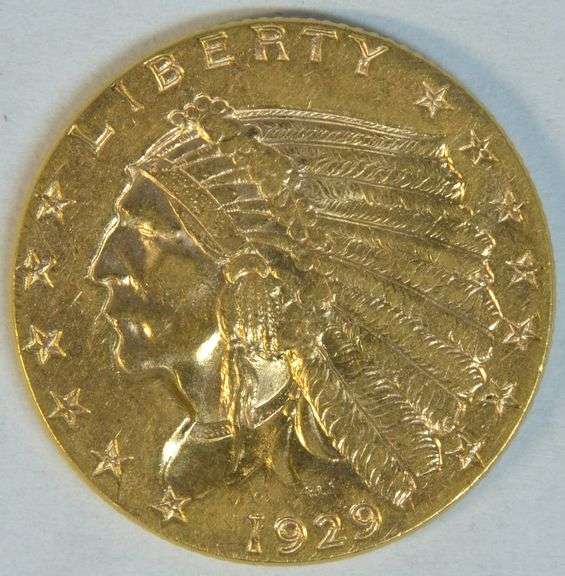 Super lustrous BU 1929 US $2.50 Indian Gold Piece