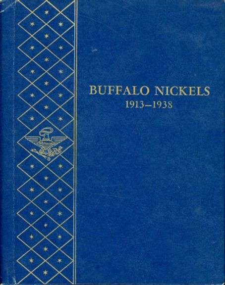 Album with 43 Different Buffalo Nickels: 1913 Type 1 to 1938-D