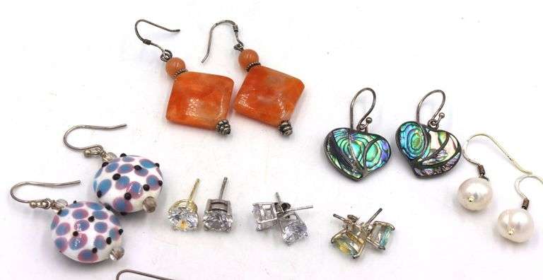 Group lot of 925 sterling silver earrings