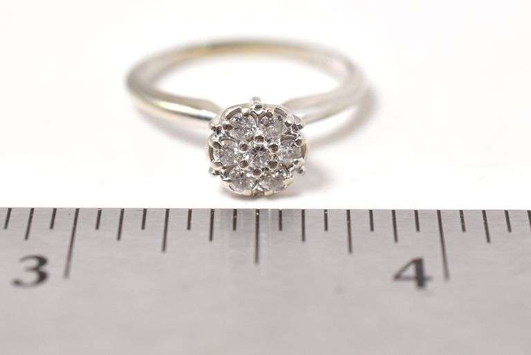 Brilliant Diamond Cluster Ring in 10K White Gold