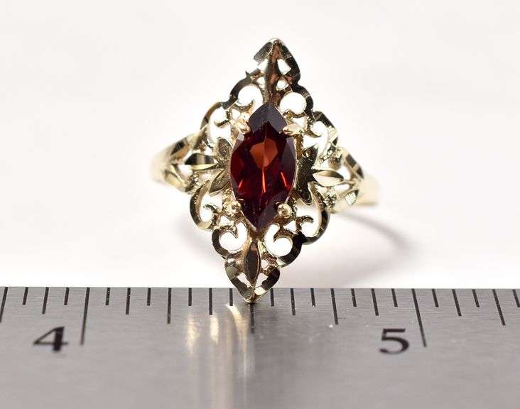 Gorgeous Garnet Ring in 10K Yellow Gold