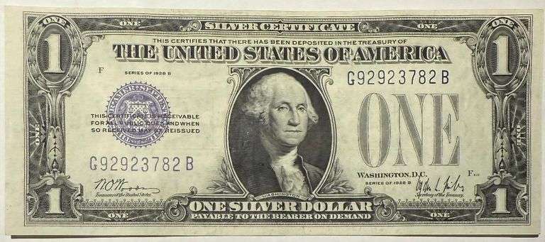 1928 B Uncirculated  $1 Funny Back Silver Certificate.