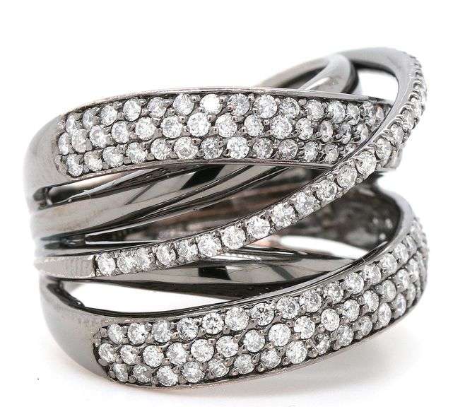 Effy 2.50ctw Round Diamond Multi Row Crossover Ring in 14K