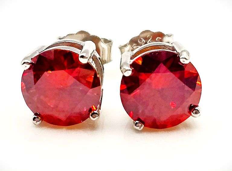 Hot Cherry Red 4 Ctw Fire Moissanite Earrings