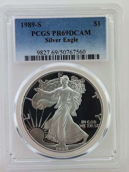1989 S Silver Eagle, PCGS PF69 DCAM