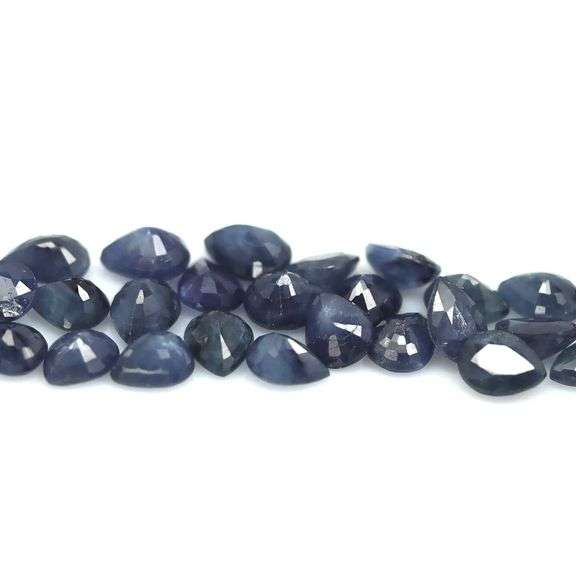 Heated only! 5.28ct ink blue Sapphire set from Madagascar