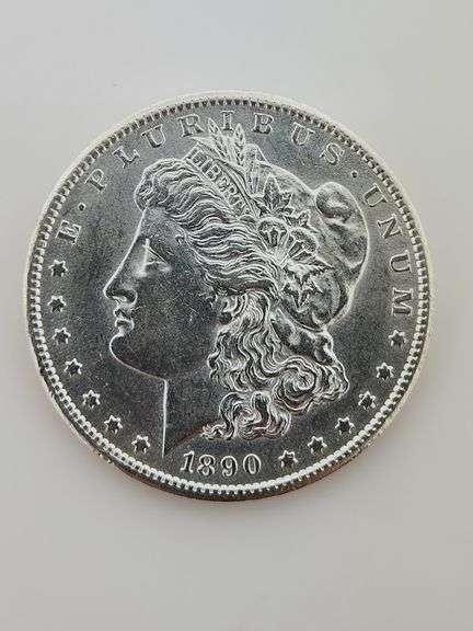 1890 S Morgan Silver Dollar, Cleaned