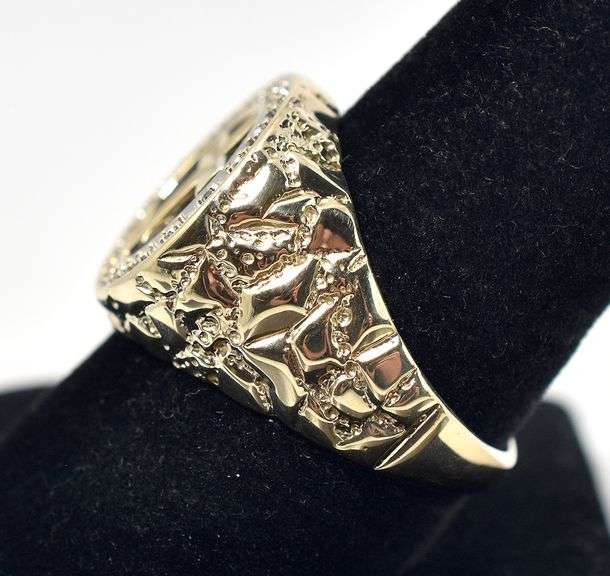 Holy 10K Yellow Gold Black Onyx and Diamond Ring